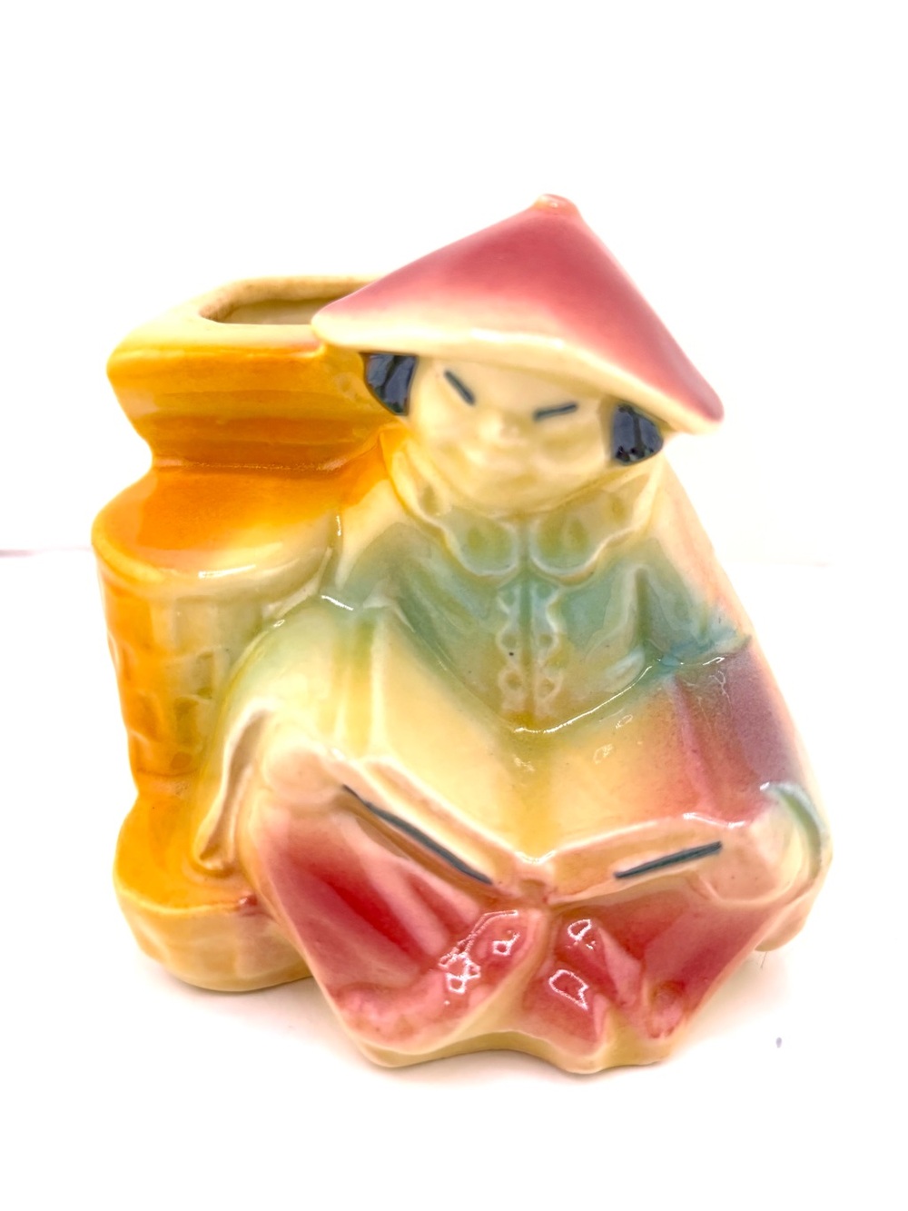 Vintage Shawnee Oriental Girl Planter Reading Book